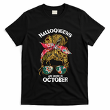 Halloqueens Are Born In October Birthday Women Halloween T-Shirt - Black
