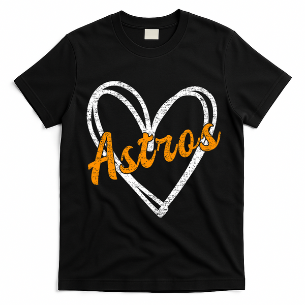 Heartfelt Astros Fan T-Shirt - Black