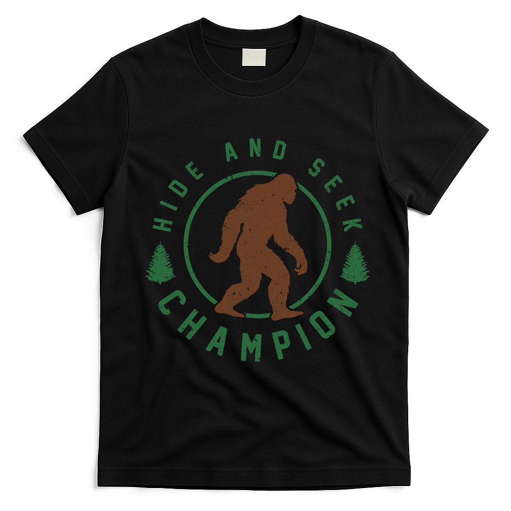 Hide And Seek Champion Sasquatch Big Foot T-Shirt - Black