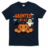 Haunted By 67 Funny Ghost Pumpkin Halloween Costume T-Shirt - Navy