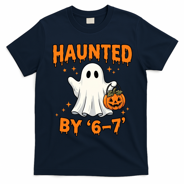 Haunted By 6-7 Halloween 67 Meme T-Shirt - Navy Blue