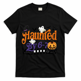 Haunted By 67 Halloween Funny Meme Joke T-Shirt - Black