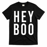 Hey Boo Funny Halloween Festive T-Shirt - Black