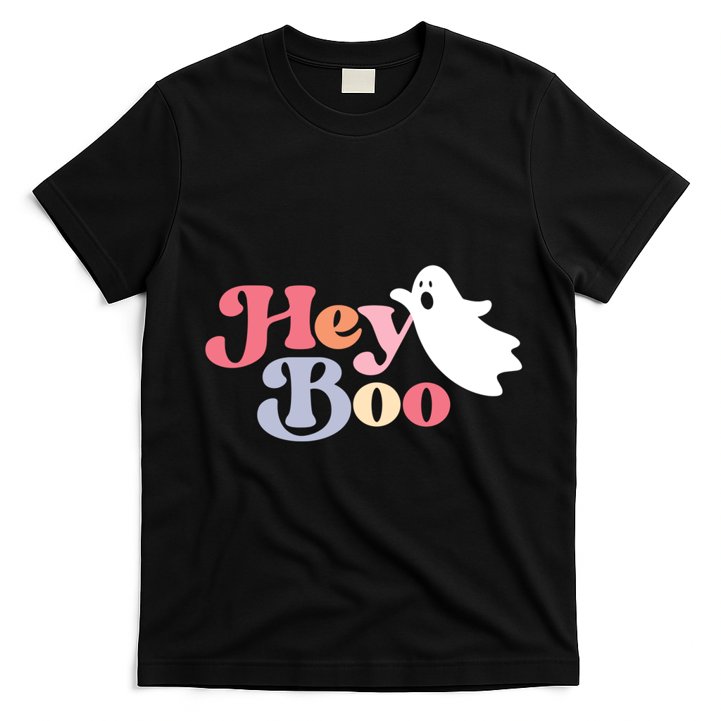 Hey Boo Halloween Great Gift Funny Ghost Boo Halloween Costume Gift T-Shirt - Black