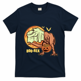 Halloween Boo Rex Trex Dinosaur Ghost T-Shirt - Navy Blue