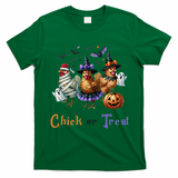 Halloween Chick Or Treat Pumpkins Chickens Farmer Funny T-Shirt - Irish Green