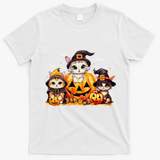 Halloween Cat Pumpkin Spooky Season Gift T-Shirt - White