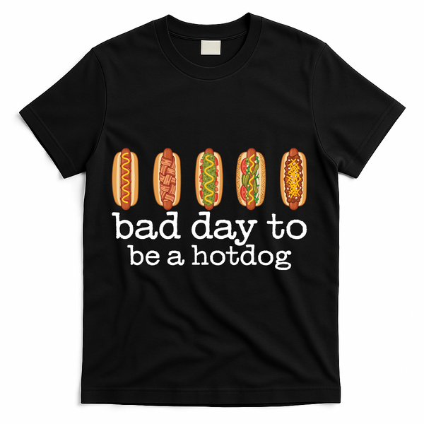 Hot Dog Bad Day To Be A Hotdog T-Shirt - Black