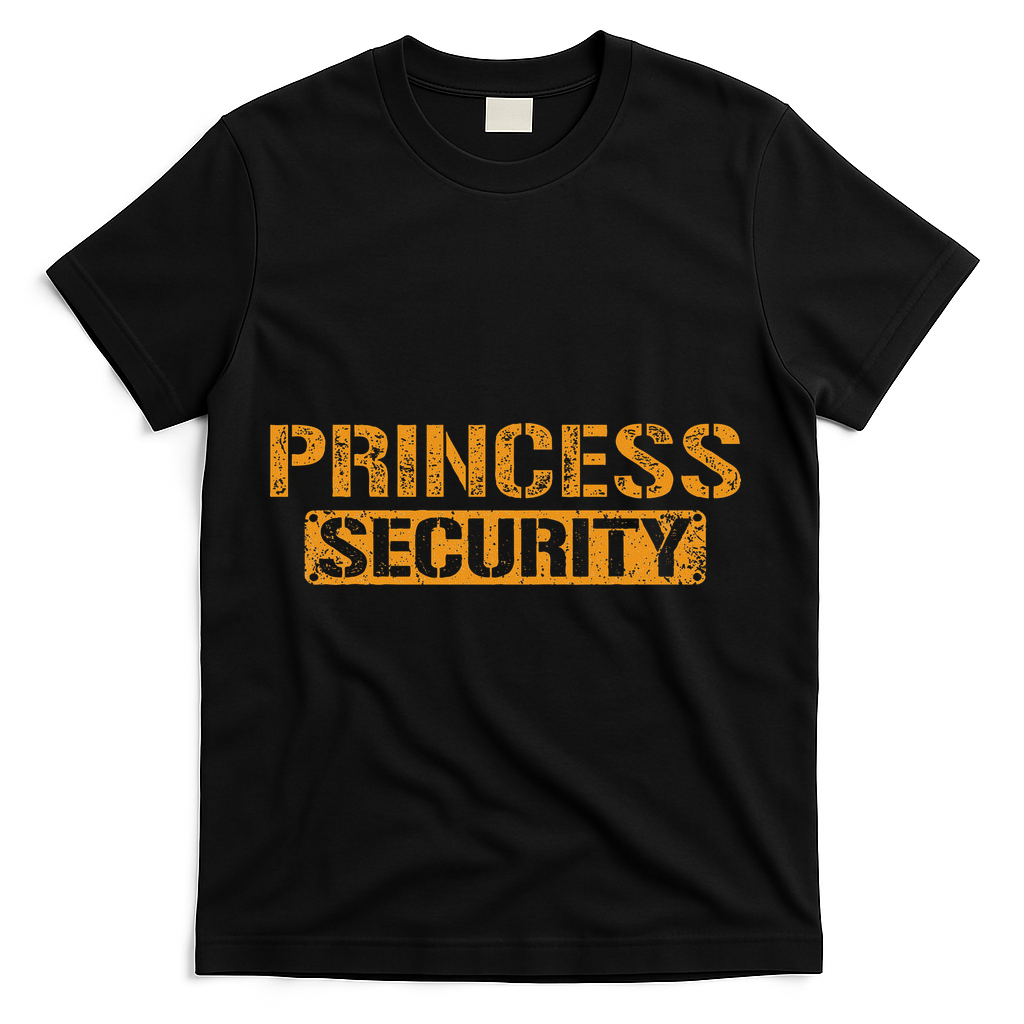 Halloween Dad Mom Daughter Adult Costume Princess Security T-Shirt - Black
