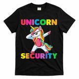 Halloween Dad Mom Daughter Adult Costume Unicorn Security T-Shirt - Black