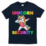 Halloween Dad Mom Daughter Adult Costume Unicorn Security T-Shirt - Navy