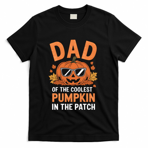 Halloween Dad Of The Coolest Pumpkin In The Patch Gift T-Shirt - Black