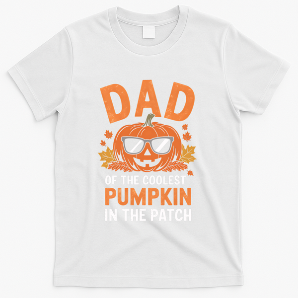 Halloween Dad Of The Coolest Pumpkin In The Patch Gift T-Shirt - White