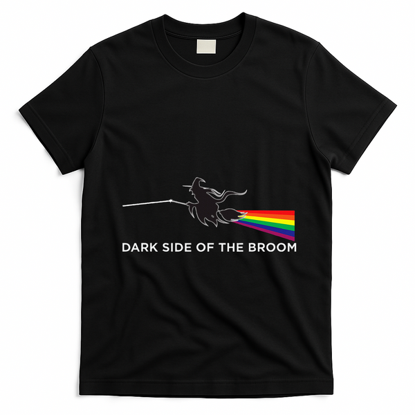 Halloween Dark Side Of The Broom Classic Rock Witch T-Shirt - Black