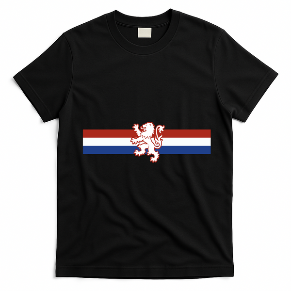 Holland Emblem Lion Nederlands Flag T-Shirt - Black