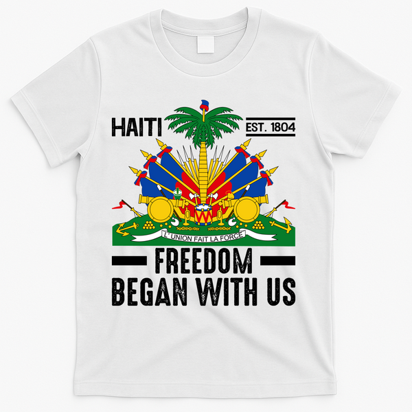 Haiti Flag Haitian Heritage Month Freedom T-Shirt - White