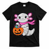 Halloween For   Pumpkin Axolotl Mummy T-Shirt - Black