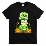 Halloween Gamer Pixel Monster Mummy Costume T-Shirt - Black