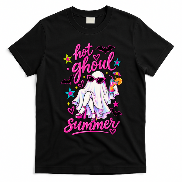 Hot Ghoul Summer Funny Cute Halloween T-Shirt - Black