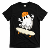 Halloween Ghost Skateboard Halloween Skateboarding T-Shirt - Black