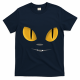 Happy Halloween Cat Eyes Spooky Scary Cat Face T-Shirt - Navy Blue