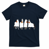 Halloween Horse Ghost Boo Cowboy Western Spooky Season T-Shirt - Navy Blue