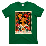 Hispanic Heritage Month Flowers Stamp Latin American T-Shirt - Irish Green