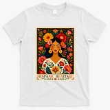 Hispanic Heritage Month Flowers Stamp Latin American T-Shirt - White