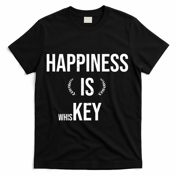 Happiness Is Key (Whiskey) T-Shirt - Black
