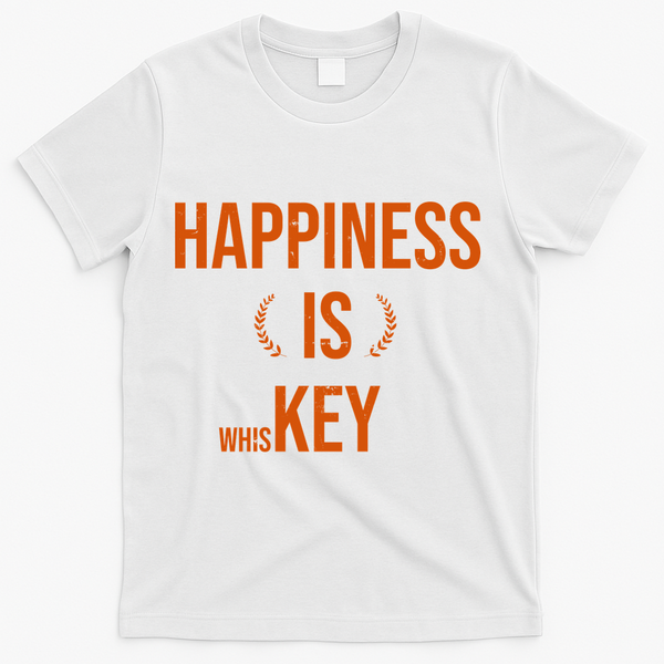 Happiness Is Key (Whiskey) T-Shirt - White