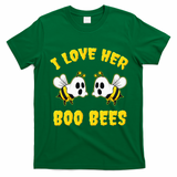 Halloween I Love Her Boo Bees Funny T-Shirt - Irish Green
