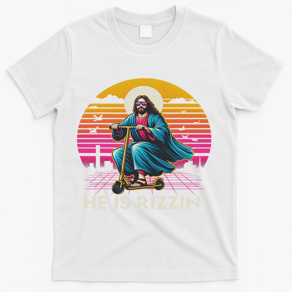 He Is Rizzen Jesus Is Rizzen Cool Jesus Jesus Has Rizzen T-Shirt - White