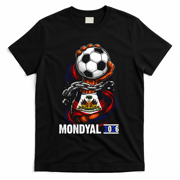Haiti Mondyal 2026 World Soccer Fan Haitian T-Shirt - Black