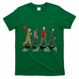 Horror Movie Characters Walking Road Friends Halloween Pennywise T-Shirt - Irish Green