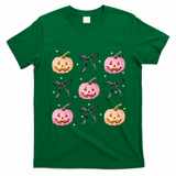 Halloween Pumpkin Black Bows Cute T-Shirt - Irish Green