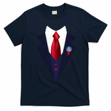 Halloween President Politician Suit Costume Trump T-Shirt - Navy Blue