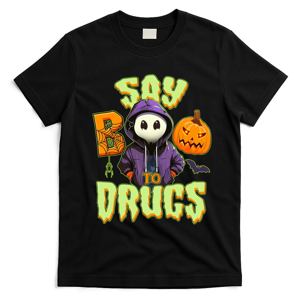 Halloween Say Boo To Drugs T-Shirt - Black