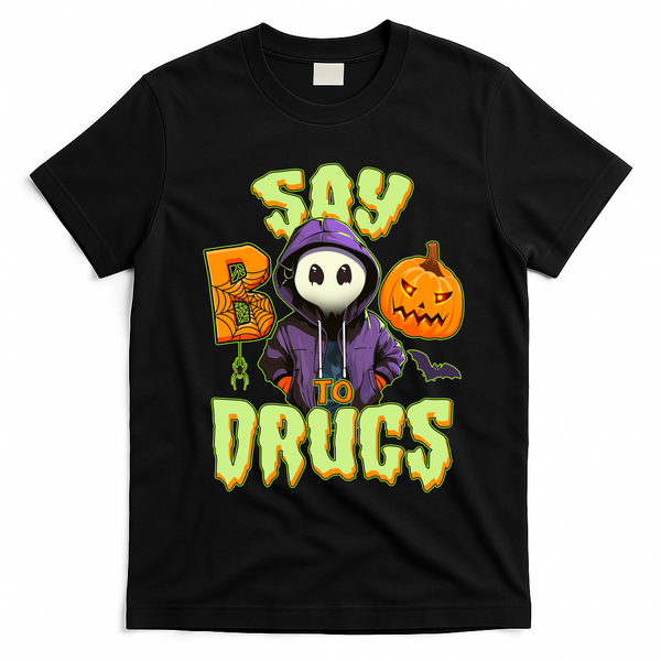 Halloween Say Boo To Drugs T-Shirt - Black