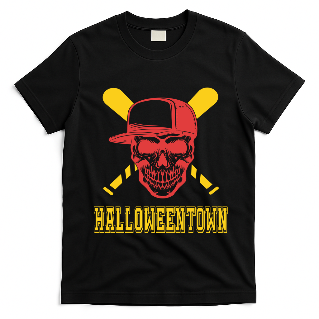 Halloweentown Skeleton Baseball T-Shirt - Black