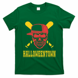 Halloweentown Skeleton Baseball T-Shirt - Irish Green