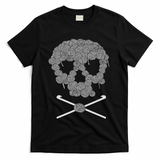 Halloween Skull Crochet Lovers Yarn Funny Skeleton T-Shirt - Black