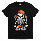 Halloween Skeleton Gamer Video Gaming T-Shirt - Black