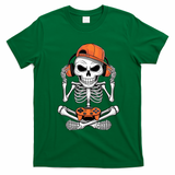 Halloween Skeleton Gamer Video Gaming T-Shirt - Irish Green