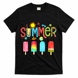 Hello Summer Vacation Ice Cream Popsicle Ice Lolly Gifts (1) T-Shirt - Black