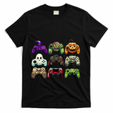 Halloween Skeleton Zombie Gaming Controllers Mummy T-Shirt - Black