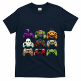 Halloween Skeleton Zombie Gaming Controllers Mummy T-Shirt - Navy