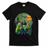 Halloween Skeleton Zombie Gaming Controller Mummy Gift T-Shirt - Black