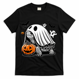 Halloween Turtle Ghost Pumpkin Costume Terrapin Tortoise T-Shirt - Black