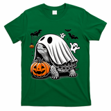 Halloween Turtle Ghost Pumpkin Costume Terrapin Tortoise T-Shirt - Green