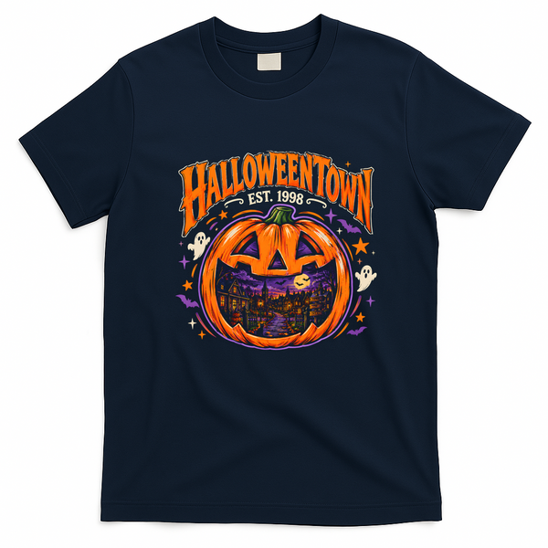 Halloween Town Pumpkin Vintage EST. 1998 T-Shirt - Navy Blue
